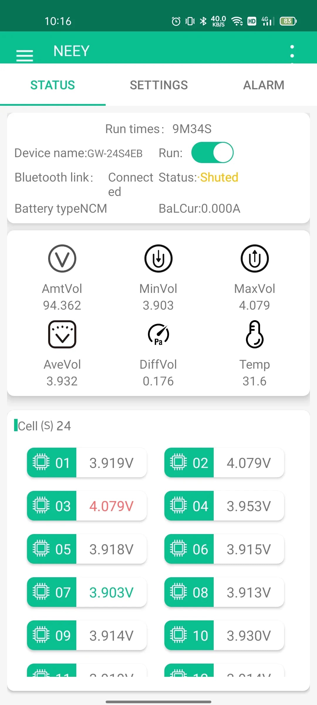 NEEY 4TH Version 4A Smart Active Balancer 8S 10S 14S 16S 20S 21S 22S 24S Lifepo4 / Li-ion/ LTO Battery Equalization
