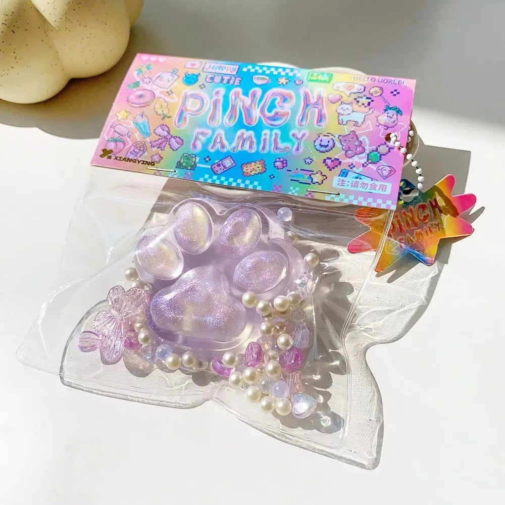 Squeeze Cat Paw Toys Pinching Cat Paw Decompressing Toy Soft Sticky Stress Relief Relax Toys