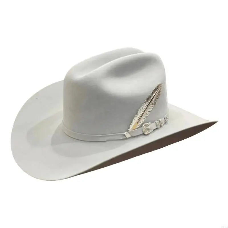 Elegant Wool Fedoras Hat For Men And Women White Gentleman Breathable Unisex Hat For Outdoor Event 6XDA