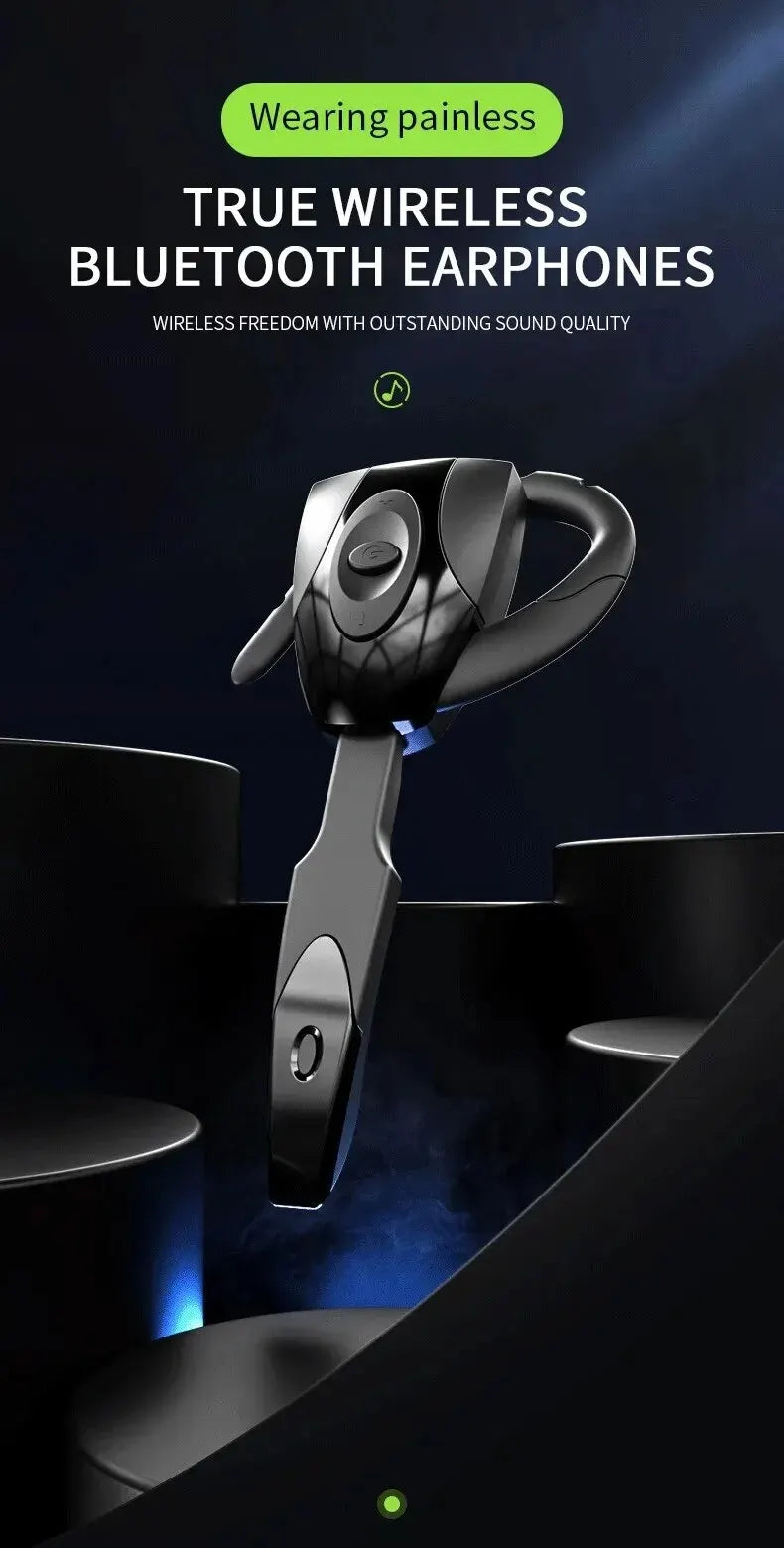 Bluetooth 5.0 Ear for PS3 Bluetooth Headset Wireless Handsfree Single Ear Hook Earphone Button Silica Gel Headphone with Mic
