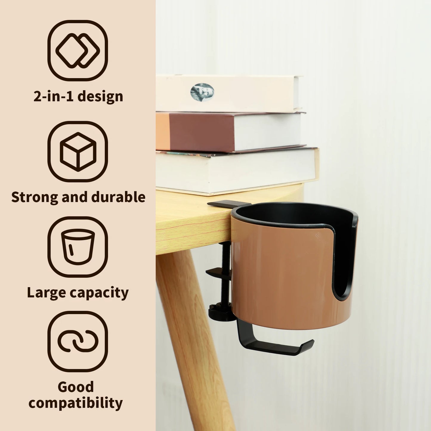 2 IN 1 Headphone Holder Nonslip Adjustable Desk Clamp Cup Rack for Coffee Mugs Water Cups Headphone Gaming Desk Accessories NEW