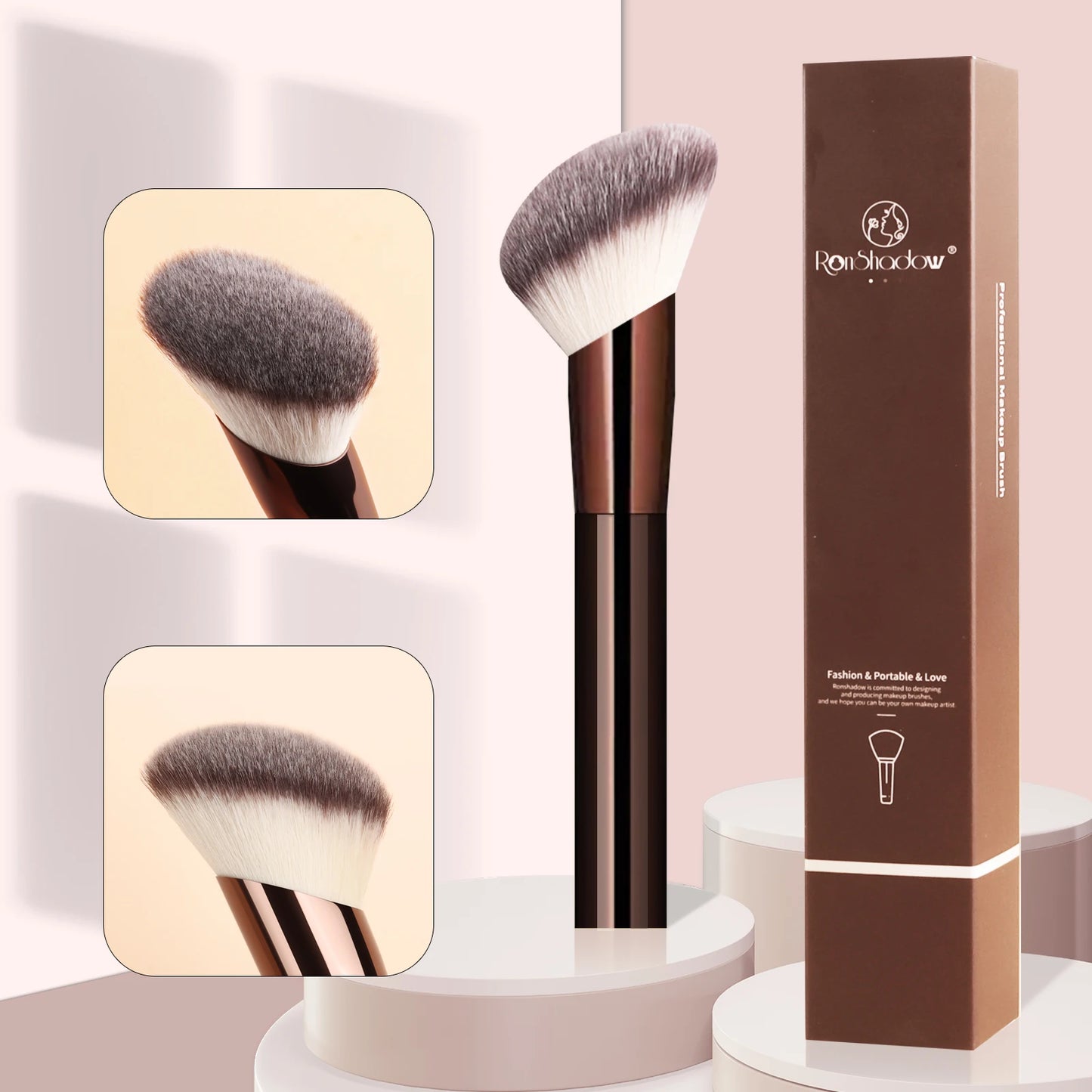Single Makeup Brush for Flawless Application Seamless Finish Foundation Brush Soft Fiber Hair Fashionable Design