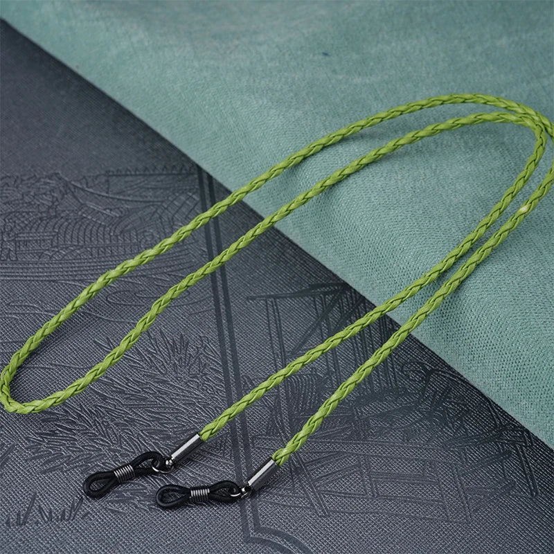 Thick Twist Sunglasses Leather Rope Chain Eyewear Braided Glasses Lanyard Strap Outdoor Sports Non-slip Eyeglass Accessories