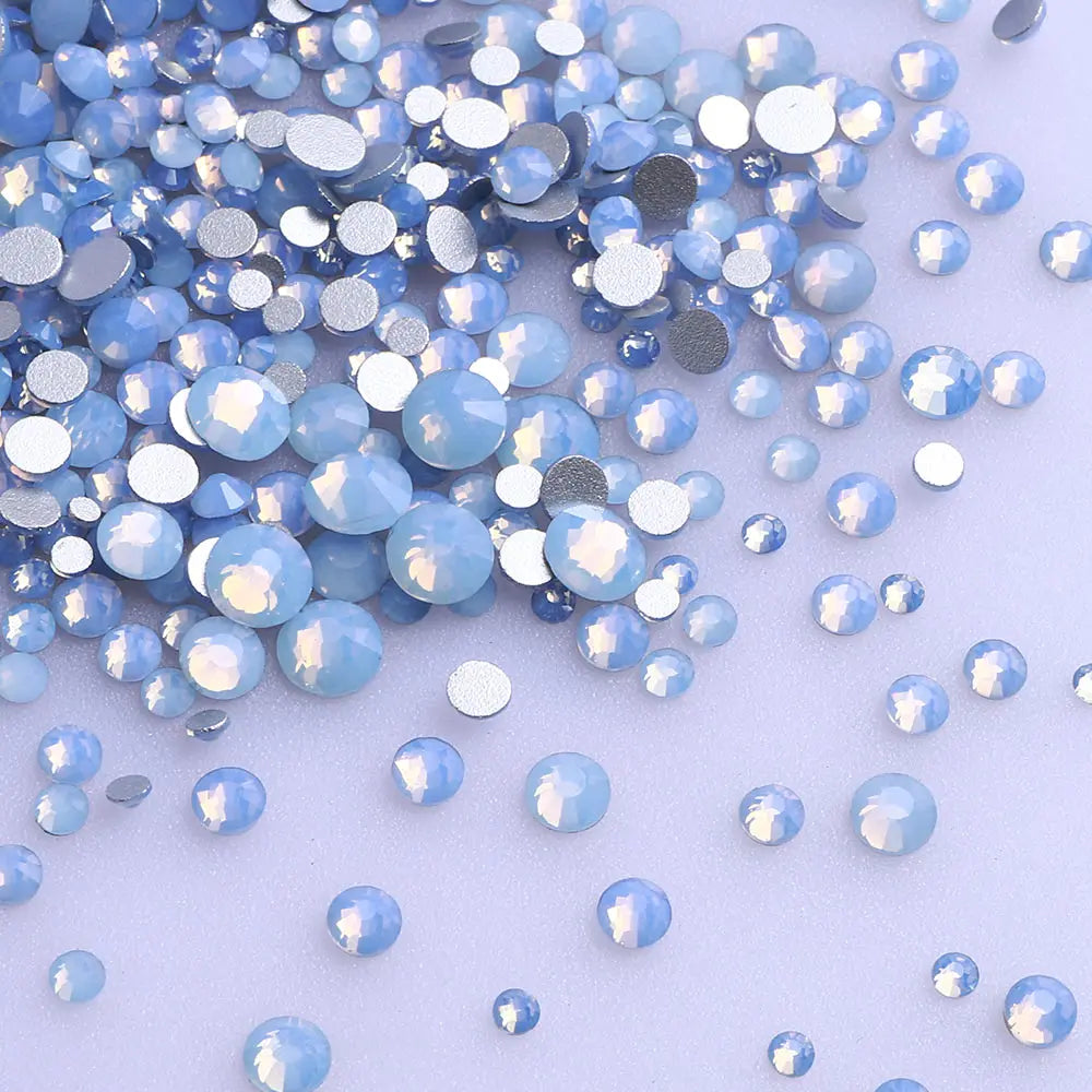 QIIY 1440Pcs Mix Size SS3-SS20 Clear Crystal FlatBack Rhinestones Non-Hotfix Glass Decorations DIY Glitter Stones 3D Nail Art