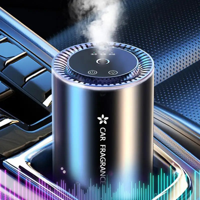 Car Air Freshener Essential Oil Fragrance Diffuser Smell Distributor USB Rechargeable Aromatherapy Scent Air Refresher LED Light