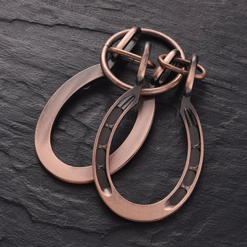 Horseshoe Lock (Brown) 3D Metal Puzzle Brain Teaser Ring Removal Adults Kids IQ Challenge Games Old Lock Shackles Solution Wit