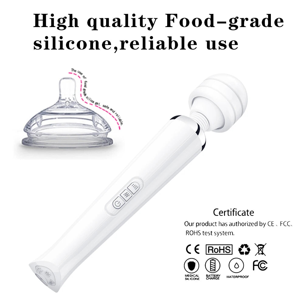 Powerful Magic Wand Vibrator for Women Big AV Body Massager G Spot Clitoris Stimulator USB Charging Adult Sex Toys for Woman