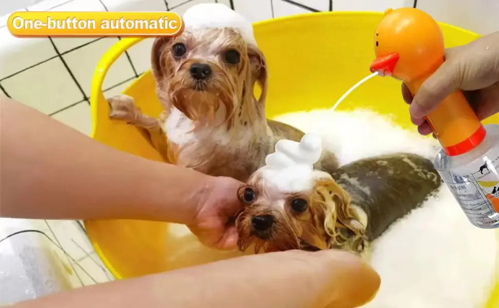 Yellow Duck Pet Cleaning Bathing Electric Foam Machine Usb Charging Automatic Soap Dispenser Foam Machine Pet Accessories