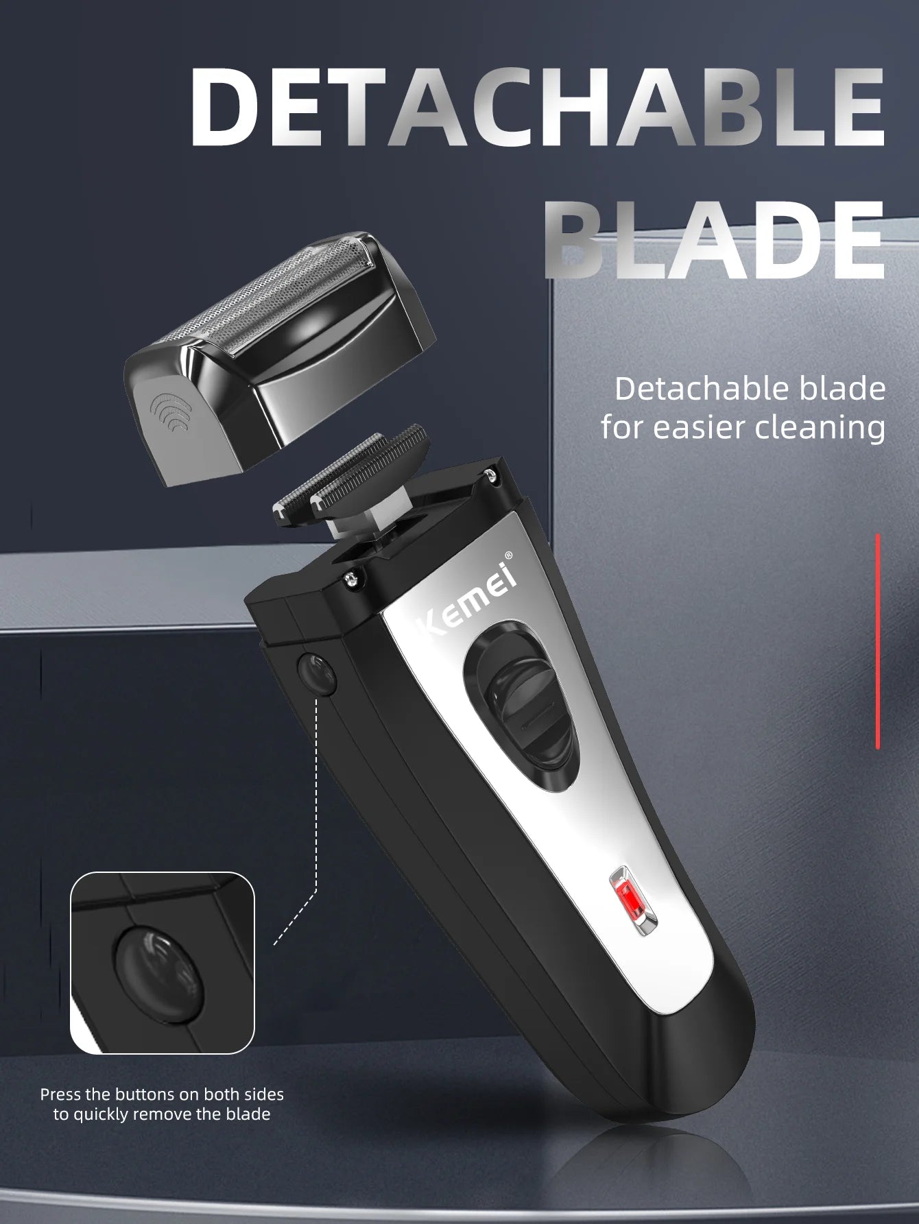 Kemei KM-9038 Foil Professional Electric Shaver Portable Razor Rechargeable Beard Trimmer USB Hair Shaving Machine for Men