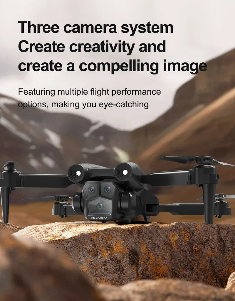 2024 M4 Drone 4K Aerial Photography With 5G WIFI MINI Dron Triple HD Camera Foldable RC Quadcopter FPV Height Hold Apron Sell