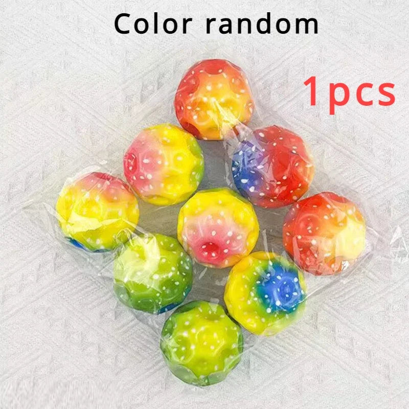 20-1PCS High Resilience Hole Ball Soft Bouncy Ball Anti-fall Moon Shape Porous Bouncy Ball Kids Indoor Outdoor Toys Gifts