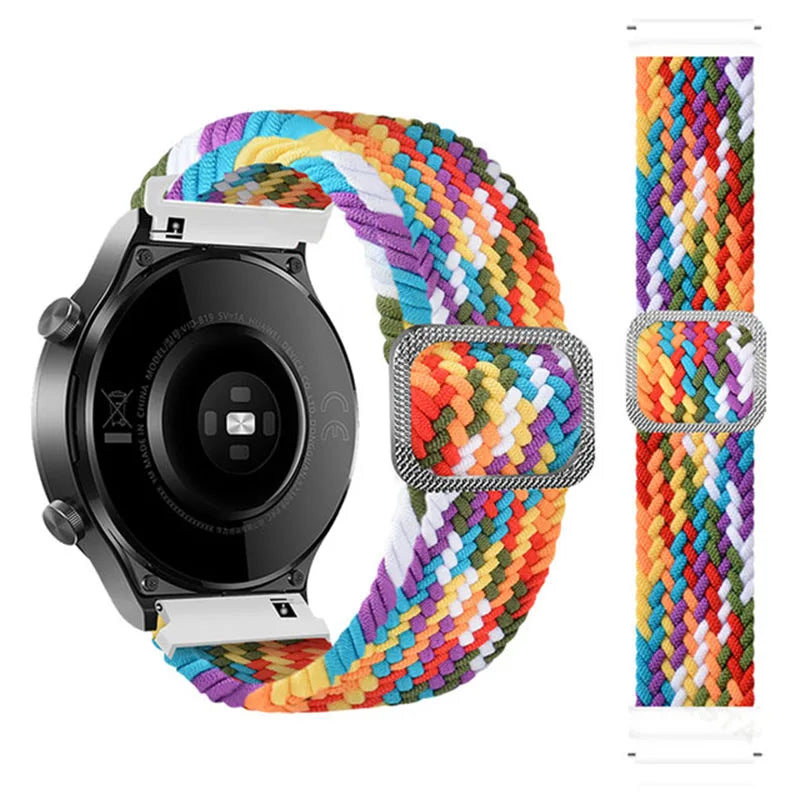 20mm 22mm Elastic Band For Samsung Galaxy Watch 7/6/5/4/FE Active 2 Gear S3 Braided Nylon Strap For Huawei Watch GT 5/4/3/2 46mm