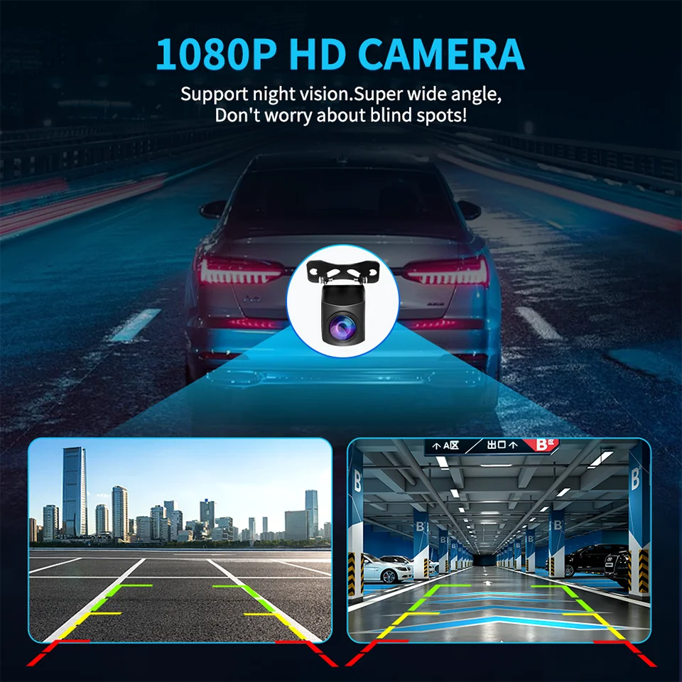 Universal 1080P Rear View Camera AHD 4 Pin 2.5mm Automatic Reversing HD Night Vision IP67 Rearview Mirror Cam Car Backup