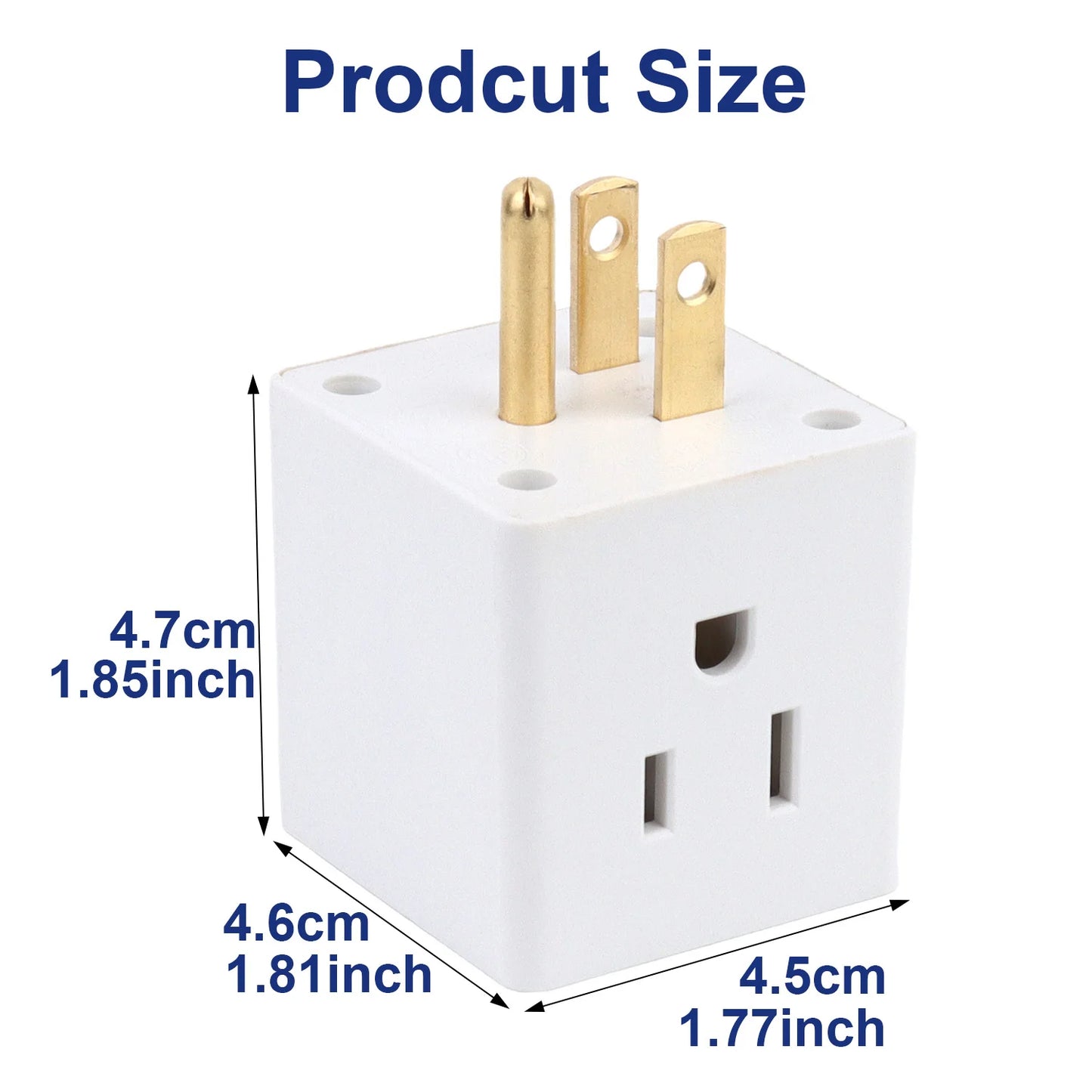 Multiple Plug Outlet Adapter, Multi Plug Outlet Extender, 3 Way Wall Outlet Expander, Small Electrical Outlet Splitter