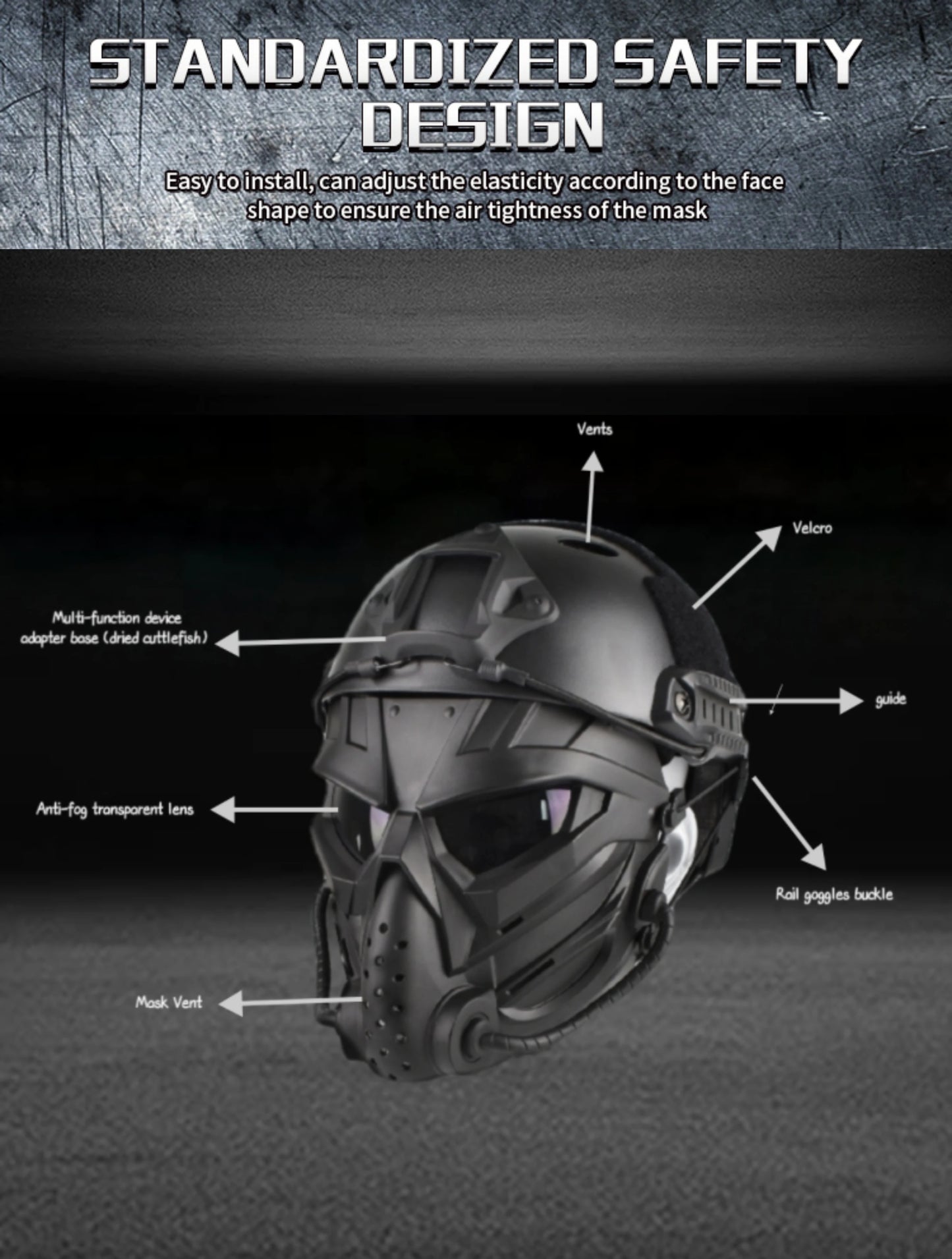 ZLang Tactical Airsoft Helmet With Full Face Mask For Hunting Cos Paintball Shooting Alien Mask and ABS Fast Helmet Protection