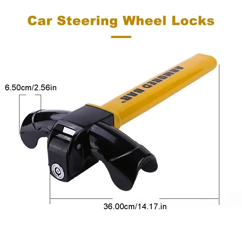 Universal Car Steering Wheel Lock Anti-theft Car Rotary Steering Wheel Lock Enhance Security for Car Van Heavy Duty
