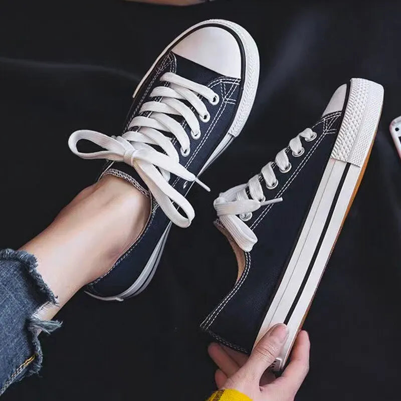 Canvas Shoes Men's Trendy Shoes Men's Casual Parent-child Men's Shoes Students Korean Style Lace-up Low-cut Sneakers