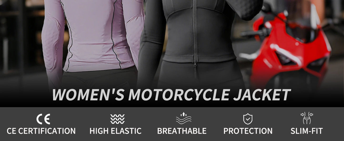 WOSAWE Women Motorcycle Soft Armor Full Body Summer Motorbike Protective Jacket Motocross Racing Pants CE Approved