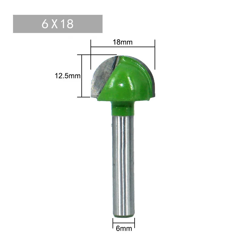 Round Bottom Over Nose Router Bit CNC 6mm Router Bit Set Carbide Ball End Mill 6mm 8mm for Wood Woodworking