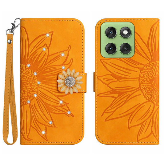 Sunflower Crossbody Wallet Book Case For VIVO V60 V50 V40 V27 V25 V23 V21 V20 T2 T1 Leather Lanyard 3 Cards Anti Drop Flip Cover
