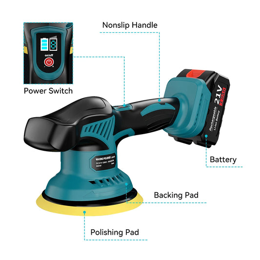 8 Gear Brushless Car Polisher Electric Polisher Automobile Car Polishing Sealing Glaze Machine For Makita 18v Battery Pin