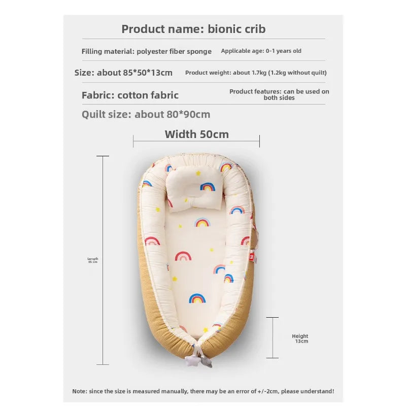 2025 Breathable Detachable and Washable Portable Baby Bassinet - Bionic Travel Crib