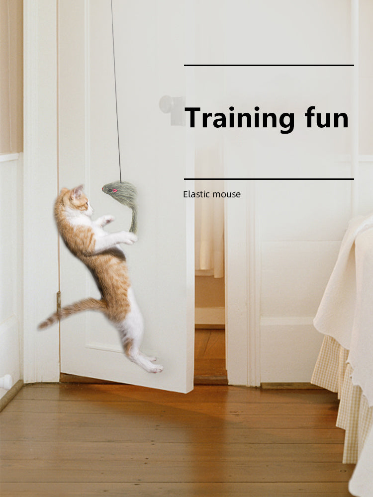 Simulation Mouse Cat Toy Funny Self-hey Hanging Door Retractable Cat Stick Scratch Rope Mouse Cat Interactive Toy Cat Supplies