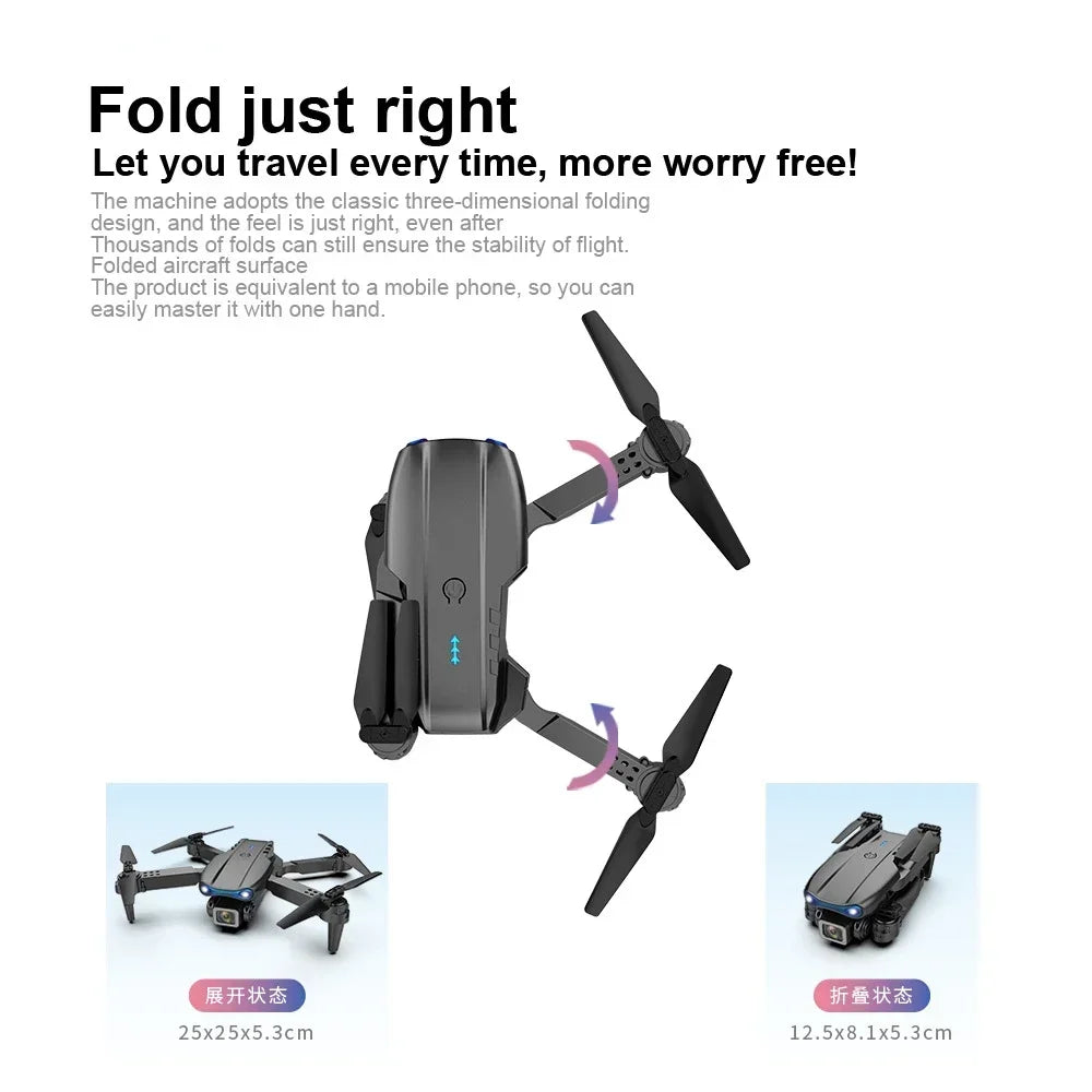 E99 Pro Drone Quadcopter Remote Control Handle Four Axis Aircraft HD 6K Photography UAV Altitude Fixation Helicopter Toys