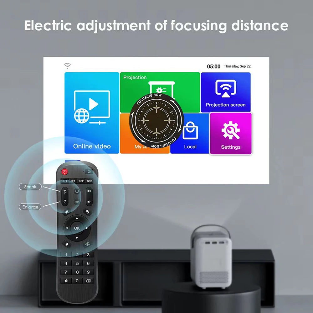 HONGTOP P10 Smart 4K Android WiFi Portable 1080P Home Theater Video LED Bluetooth Mini Projector 4GB 64GB Android 10  Projector