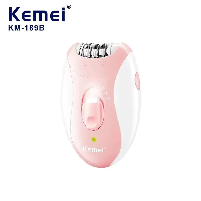 Kemei Lady's Electric Epilator Two Speed Rechargeable Remover Waterproof Portable Women' Shaver for Legs and Bikini Area KM-189B