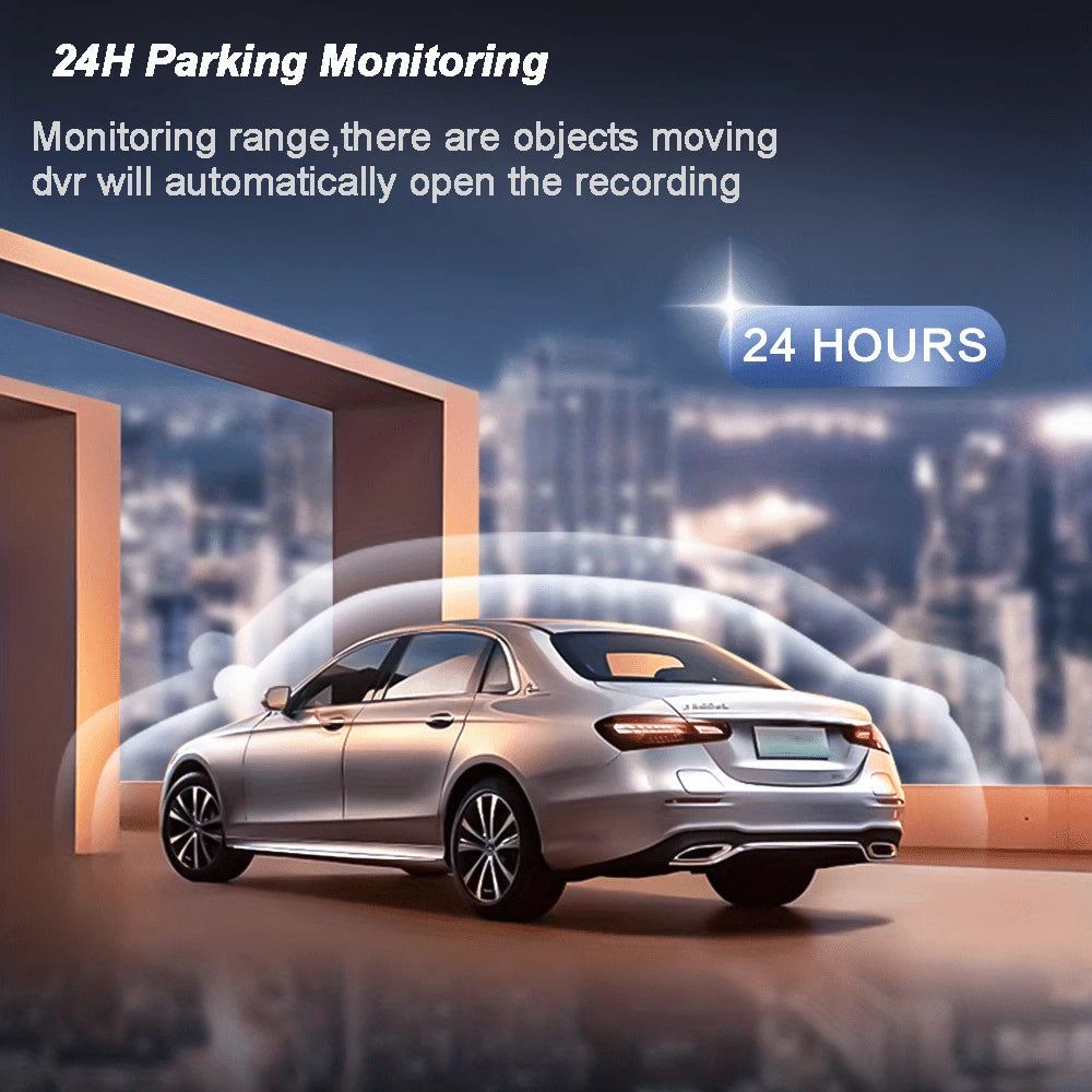 4-inch 1080P Dash Cam for Cars Touch Screen Car DVR Video Recorder Rear View Camera for Vehicle 24H Parking Monitor Black Box