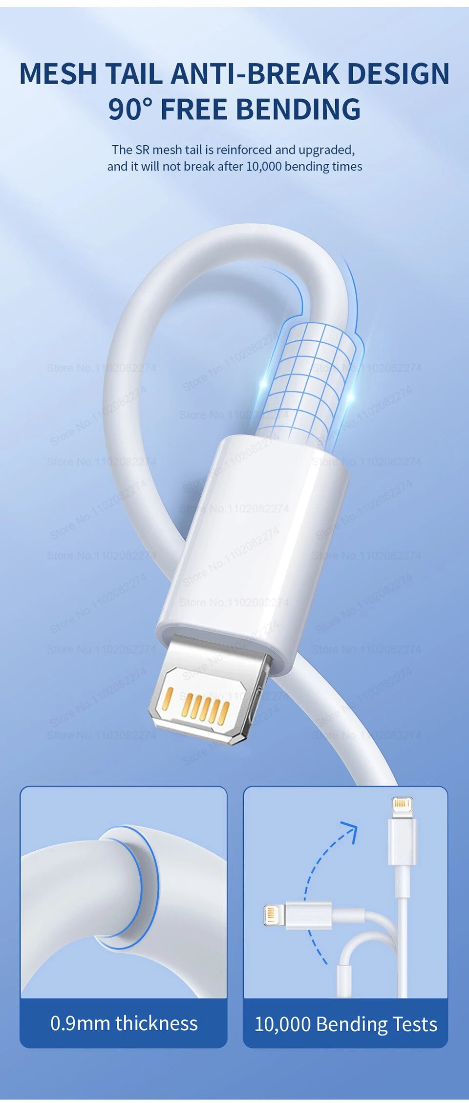 USB Cable For iPhone 14 13 12 11 Pro Max Mini 6 7 8 Plus XS X XR Phone Data Sync Fast Charging Wire Cord 0.25M 1M 2M Accessories