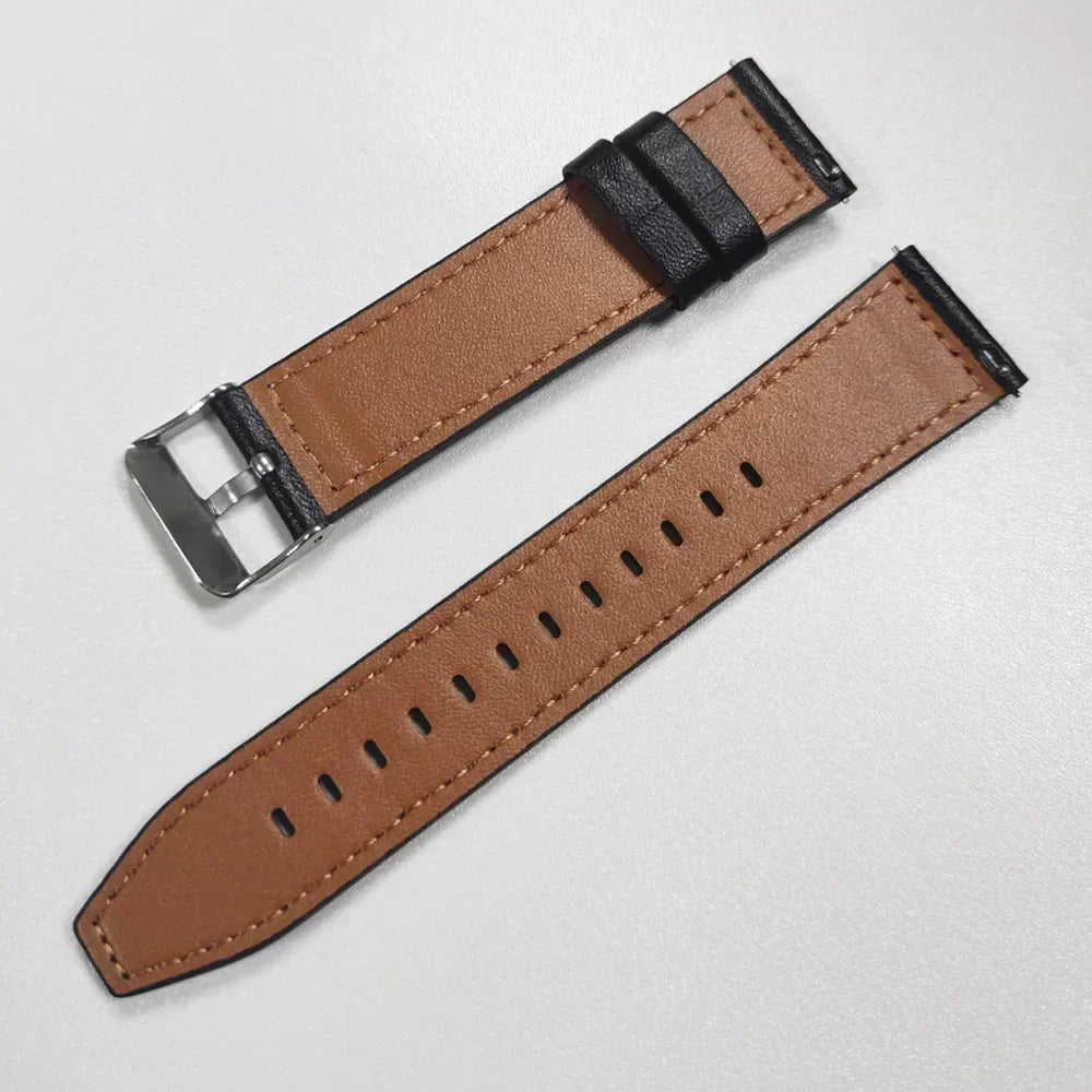 20mm 22mm Strap For Samsung Galaxy watch 7/6/4/5 pro/classic/gear s3/active 2 Soft Leather Wristband for Huawei GT 5 4 3 2 Band