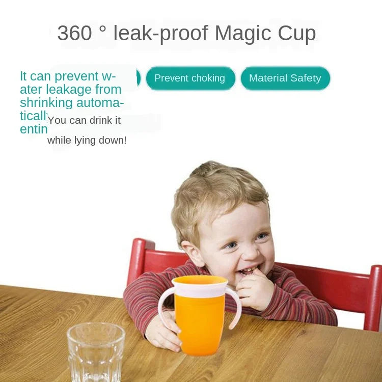 Magic Baby Cups Can Be Turned  Baby Learning Drinking Cup Leakproof Child Water Cup Bottle 240ml Copos Learning Cup Baby Cup