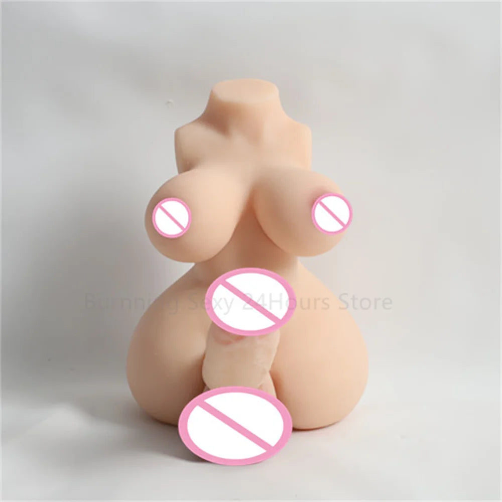 3D Realistic Shemale Body Sex Doll Male Torso 14cm Dildo Soft Penis Female Vagina Masturbator Anal Sex Toys for Women Men Adults