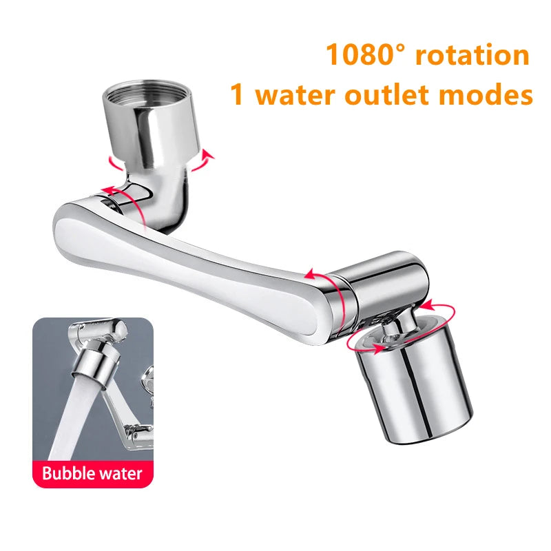 Universal 1080 °Swivel Robotic Arm Swivel Extension Faucet Aerator Kitchen Sink Faucet Extender Mixer Tap Nozzle Water Flow Mode