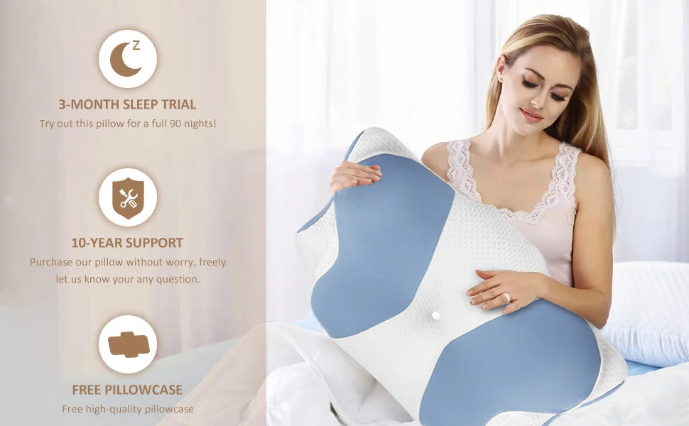 2024 New Ergonomic Memory Foam Cervical Pillow-Neck And Shoulder Support  Adjustable For Side Back Stomach Sleepers