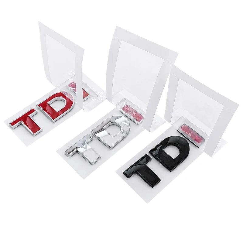 3d ABS Black Logo TDI Emblem Car Trunk Badge For VW Passat Jetta Touareg Tiguan Touran Golf 4 5 6 Caddy TDI Sticker Accessories