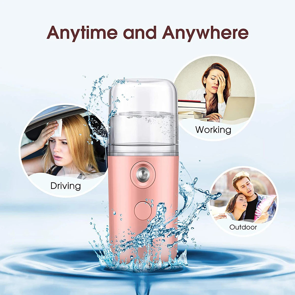 Portable Mini Facial Steamer Face Skin Care Nano Mist Sprayer Vaporizer Beauty Water Spa Nebulizer Humidifier USB Rechargeable