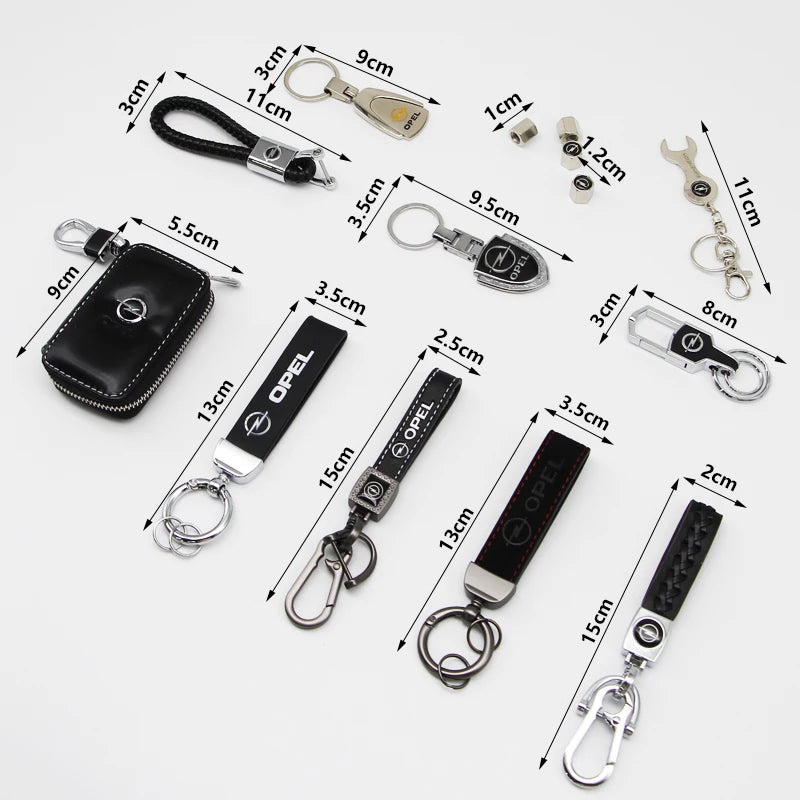 1Pcs Metal/Leather Car Keychain Badge Emblem For Opel Astra GTC Insignia Antara Meriva Zafira Key Chain Rings Auto Accessories