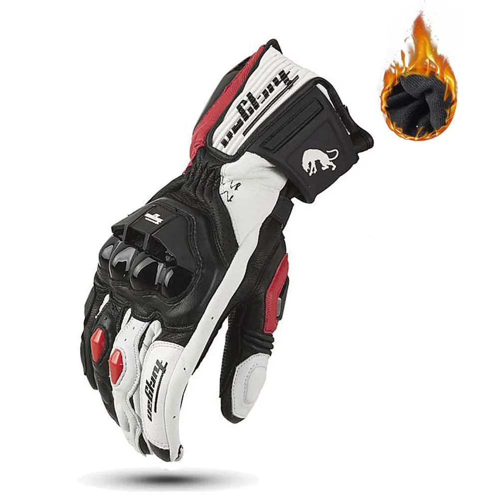 Leather Motorcycle Motocross Gloves Men's Windproof Outdoor Riding Gloves Guantes Moto Luvas Motociclismo Protective Equipment