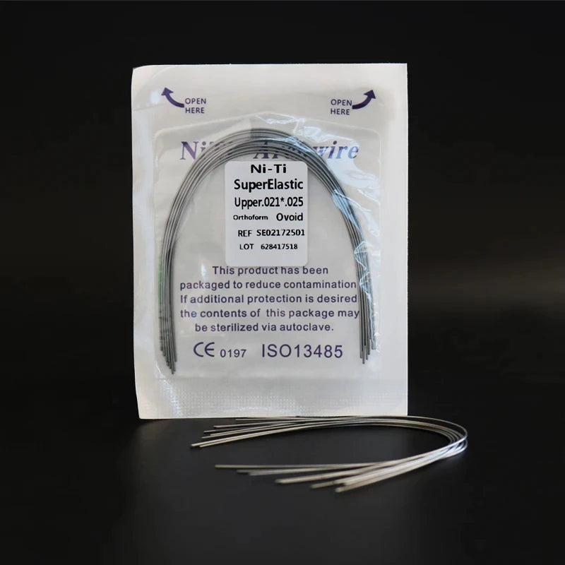 10Pcs/Pack Dental Arch Wires Orthodontic Super Elastic NITI Round Rectangle Archwire Lower/Upper 012/014/016/018/020/16x16/16x22