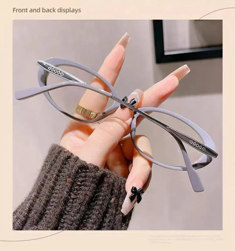 Fashionable Thick Edge Oval Small Frame Anti-blue Light Reading Glasses For Women Senior Middle-aged And Elderly Glasses