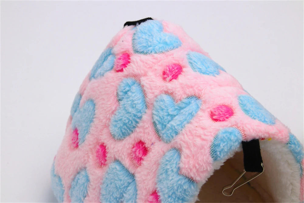 Heart Plush Pet Hamster Nest for Birds House Warm Comfortable Winter Parrot Hammock Cave Cage Hut Tent Pet Bird Cage Accessories