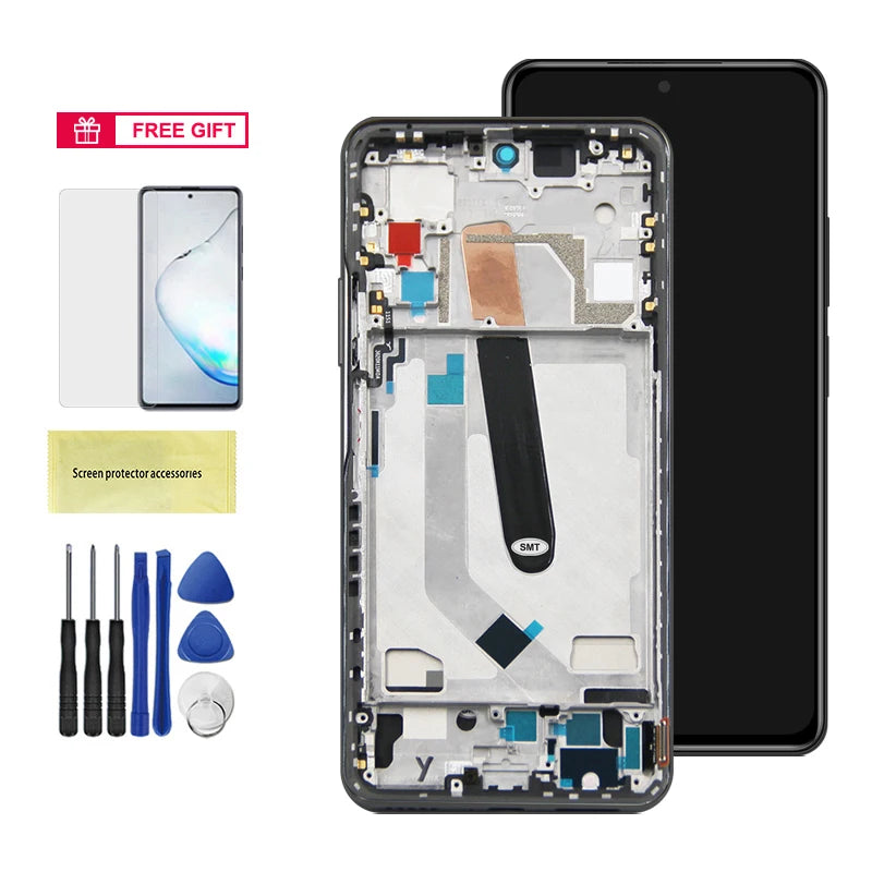 6.67" Super AMOLED Poco F3 Display Screen, for Xiaomi Poco F3 M2012K11AG Lcd Display Digital Touch Screen with Frame Replacement