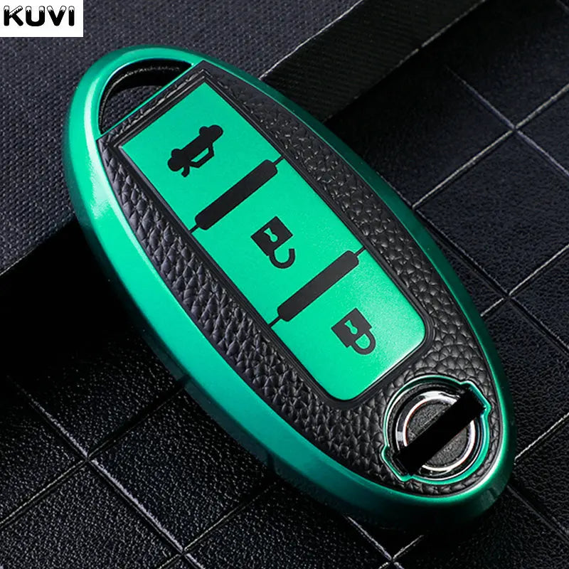 Leather TPU Car Key Case Cover for Nissan Leaf Micra Qashqai J11 J10 X Trail T32 Versa Note Patrol Key Fob Cover Accessories