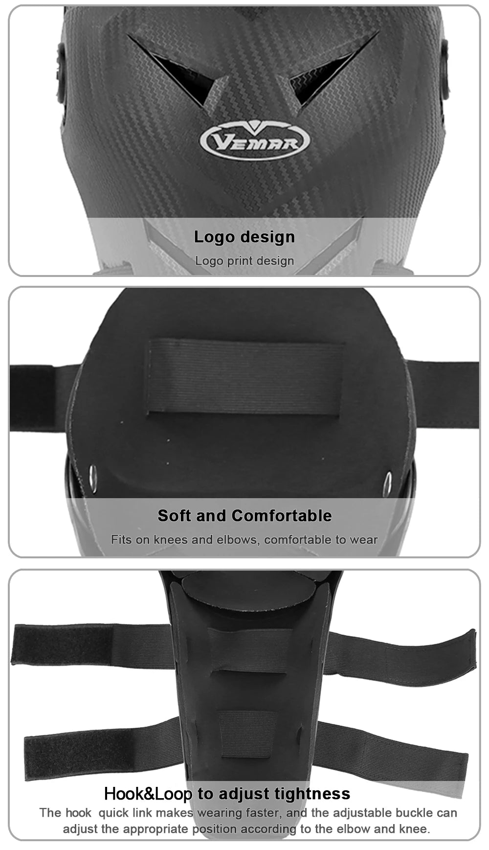 Vemar 4Pcs Motocross Knee Pads Elbow Pads Moto Protection Riding Elbow Guard Motorcycle Motorbike Off-road Racing MTB Knee Pads