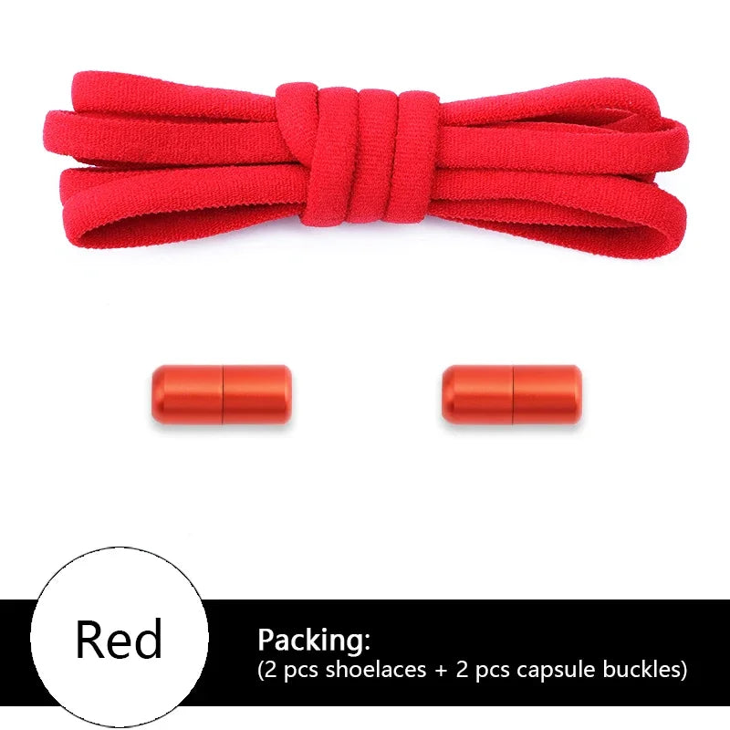 Elastic laces Sneakers Colorful Options No tie Shoelace for Sports Round Shoelaces without ties Kids Adult Shoes  Accessories