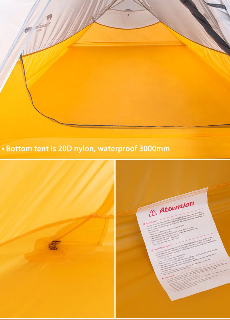 Naturehike 10D Camping Tent Ultralight Waterproof 1 Person Hiking Tents Outdoor Portable Beach Fishing Trekking Shelter Tents