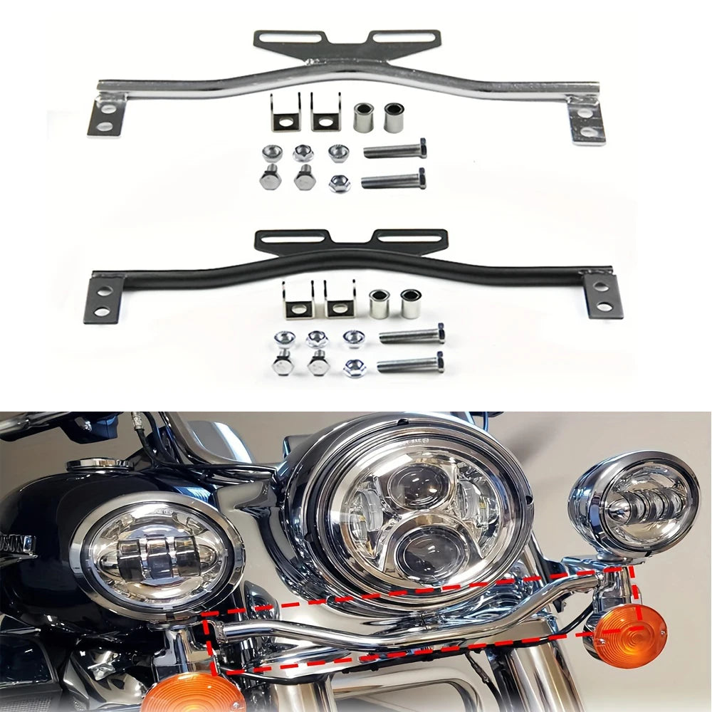 Motorcycle Headlights Bracket LED Spotlight Mount Bar Driving Fog Passing Turn Signals Light Holder Clamp For Dyna Super Glide